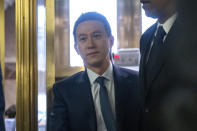 TikTok CEO Shou Zi Chew arrives to appear before the Senate Judiciary Committee's hearing on online child safety on Capitol Hill, Wednesday, Jan. 31, 2024 in Washington. (AP Photo/Mark Schiefelbein)