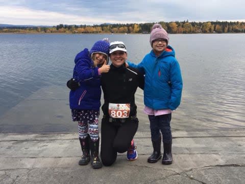 Pediatric occupational therapist Carley Billups says she's seen firsthand the challenge families face to pay for medical equipment and therapy for children with disabilities. She's running 1,000 kilometres this winter to raise money to cover those costs.  (Michael Billups - image credit)