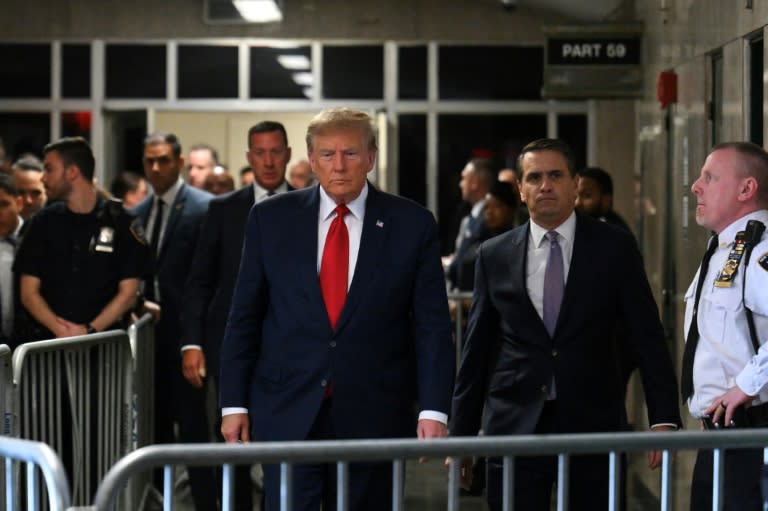 El expresidente Donald Trump a su llegada al tribunal de Manhattan, el 15 de febrero de 2024 en Nueva York (ANGELA WEISS)