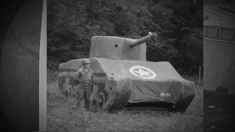 A fake tank, inflated to fool enemy reconnaissance during World War II.  / Credit: CBS News