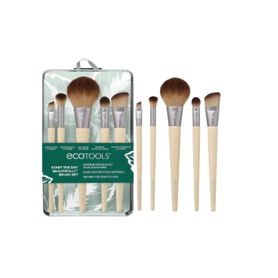 makeup brush set and metal tin case