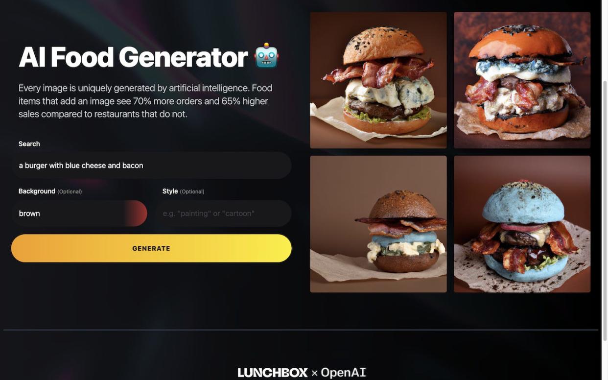 Lunchbox AI Food Generator