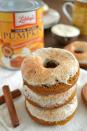 <p>Start crisp autumn mornings off right with a pumpkin doughnut topped with cheesecake glaze. </p><p><strong>Get the recipe at <a href="http://www.dessertnowdinnerlater.com/2014/09/pumpkin-spice-cheesecake-donuts-recipe/" rel="nofollow noopener" target="_blank" data-ylk="slk:Dessert Now Dinner Later;elm:context_link;itc:0;sec:content-canvas" class="link ">Dessert Now Dinner Later</a>.</strong> </p>