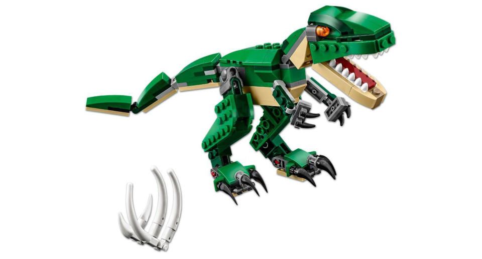 This T-Rex with a moving head is the perfect beginner set. Suitable for ages 5+. <a href="https://www.johnlewis.com/lego-ideas-21319-friends-central-perk/p4367408?tag=yahooukedit-21" rel="nofollow noopener" target="_blank" data-ylk="slk:Shop here.;elm:context_link;itc:0;sec:content-canvas" class="link ">Shop here.</a>