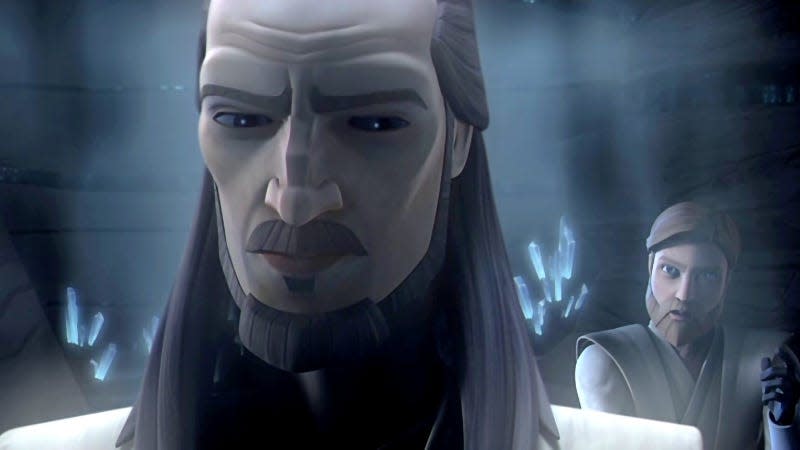 Qui-Gon Jinn and Obi-Wan Kenobi in Star Wars: The Clone Wars.