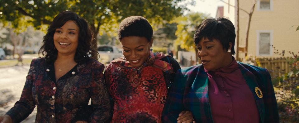 Sanaa Lathan (far left), Aunjanue Ellis-Taylor and Uzo Aduba play a trio of friends who've navigated decades of troubles together but have that bond tested in the drama "The Supremes at Earl's All You Can Eat."