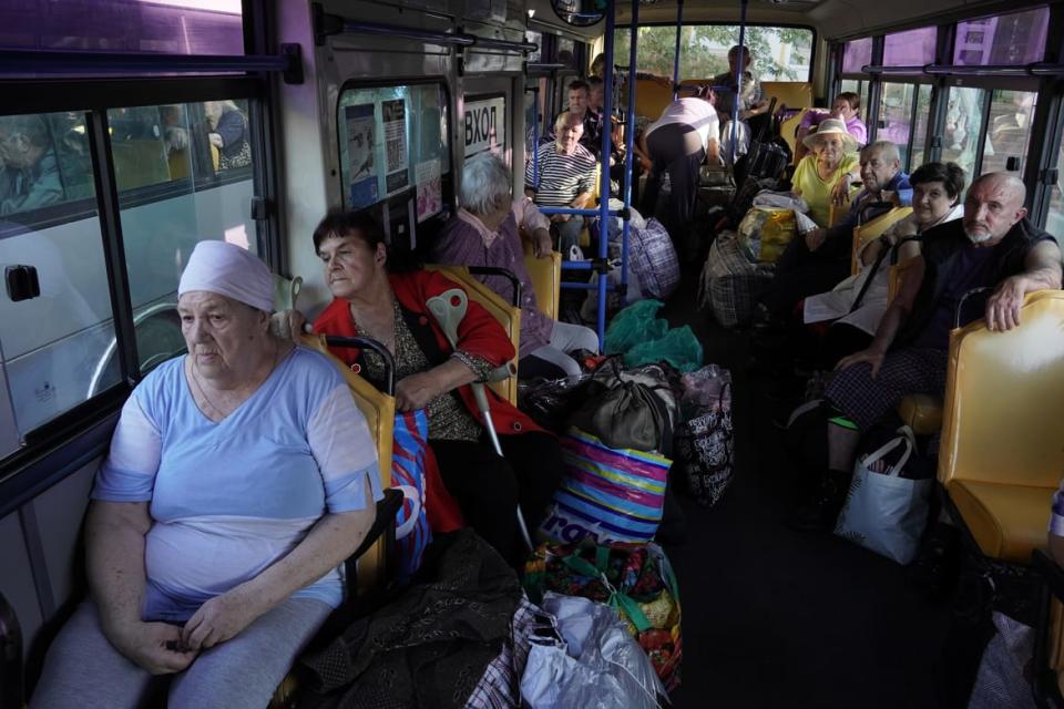 Citizens being evacuated from border settlements to safe areas as clashes between the Russian and Ukrainian.