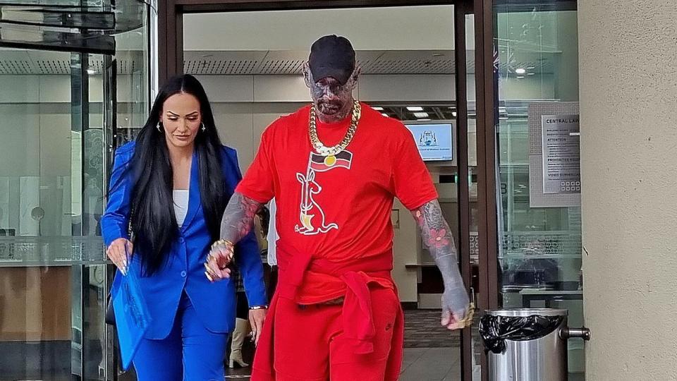 PERTH, AUSTRALIA - NewsWire Photos 08 JUNE, 2023: Hells Angels bikie member Dayne Brajkovich outside Perth Magistrates Court for his hearing. Picture: NCA NewsWire / Anthony Anderson