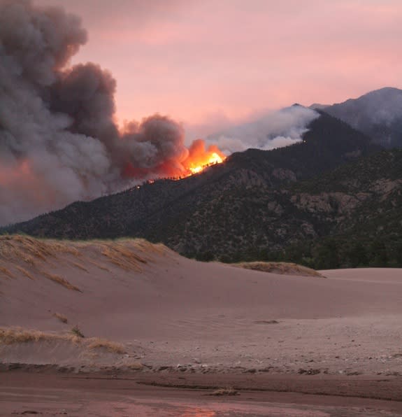 The Medano Fire in Great Sand Dunes National Park in Colorado, seen on June 23, 2010.