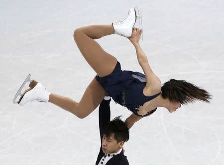 Figure Skating - ISU World Championships 2017 - Pairs Short Program - Helsinki, Finland - 29/3/17 - Sui Wenjing and Han Cong of China compete. REUTERS/Grigory Dukor