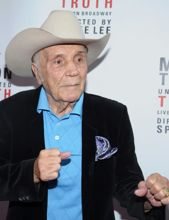 Former boxer Jake LaMotta at the 2012 opening of "Mike Tyson: Undisputed Truth" on Broadway