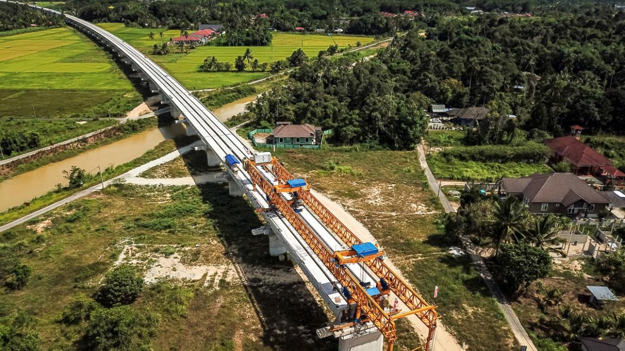 A rail link in Kelantan, Malaysia