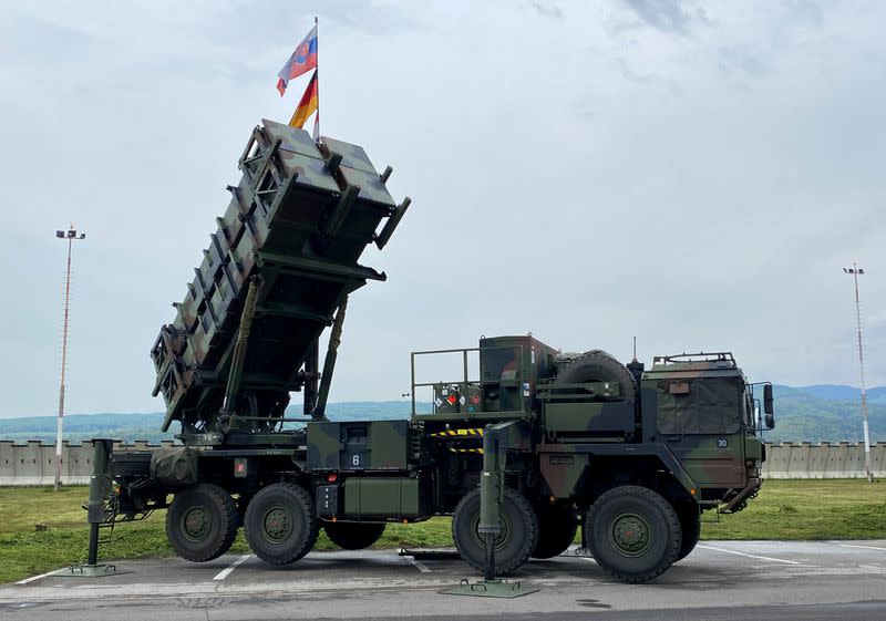 A German patriot launcher is pictured at Sliac air base in Slovakia