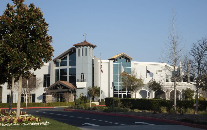 SANTA CLARITA, CA - FEBRUARY 01: Trinity Classicial Academy is one of three private schools in Santa Clarita that had been cited for students or staffers failing to wear masks as required under COVID-19 orders. Private schools have turned away L.A. County health inspectors checking on COVID-19 rules. Photographed on Tuesday, Feb. 1, 2022. (Myung J. Chun / Los Angeles Times)