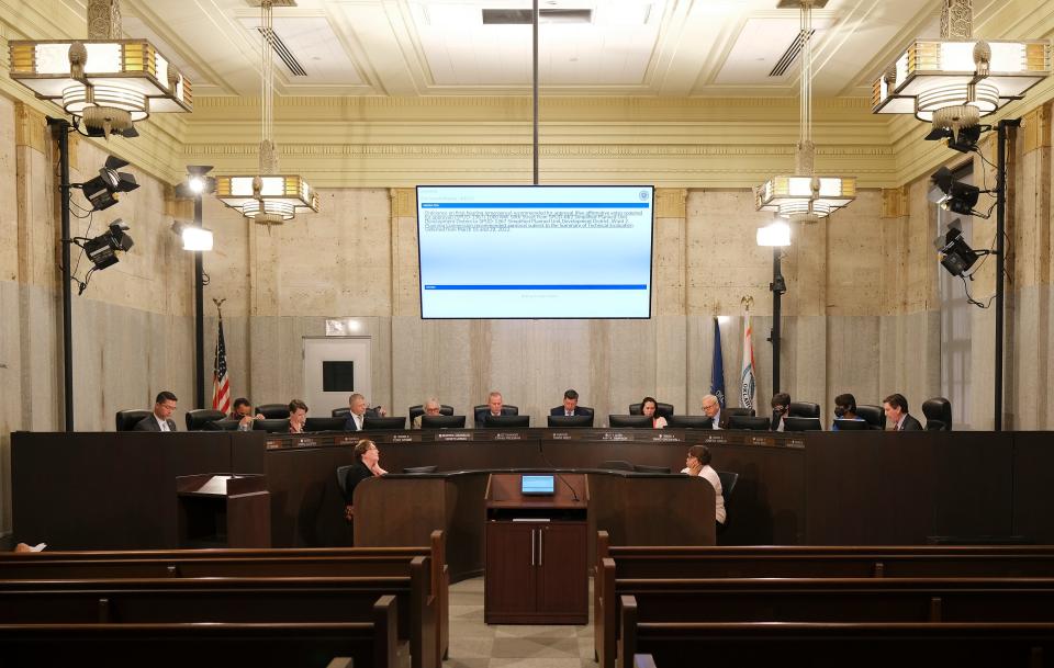 The Oklahoma City Council meeting room is shown in 2022 at City Hall.