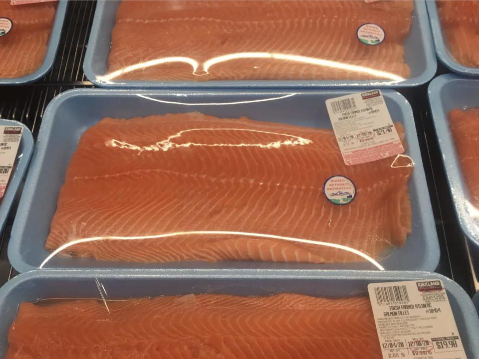 Package of salmon at Costco