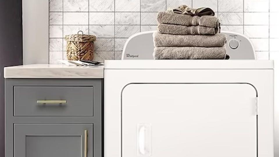 Complete your laundry room with this Whirlpool dryer on sale at Lowe's.