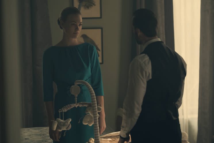 Yvonne Strahovski and Joseph Fiennes in ‘The Handmaid’s Tale’ (Photo: Courtesy of Hulu)