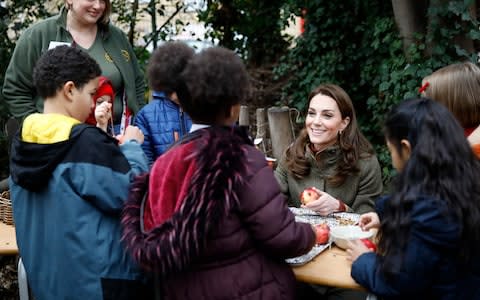 Catherine, Duchess of Cambridge helps make winter bird feed as she visits Islington Community Garden on January 15, 2019 in London, England.  - Credit: WPA pool