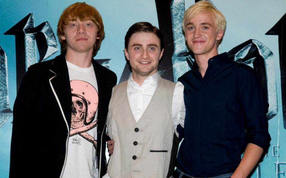 Harry Potter photocall at Claridges Hotel, Mayfair, Rupert Grint, Daniel Radcliffe and Tom Felton - Geoff Pugh for The Telegraph