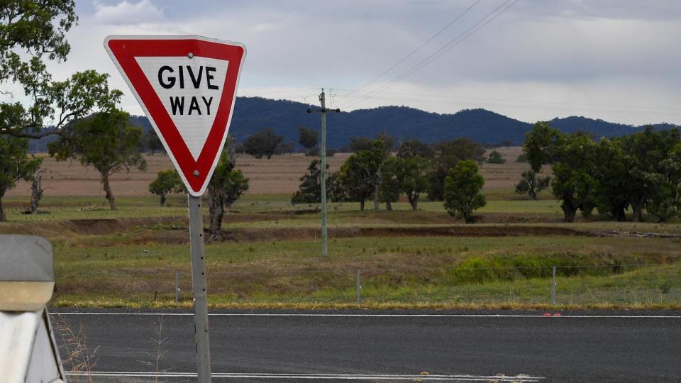 Give way sign at Tamworth interection (file image)