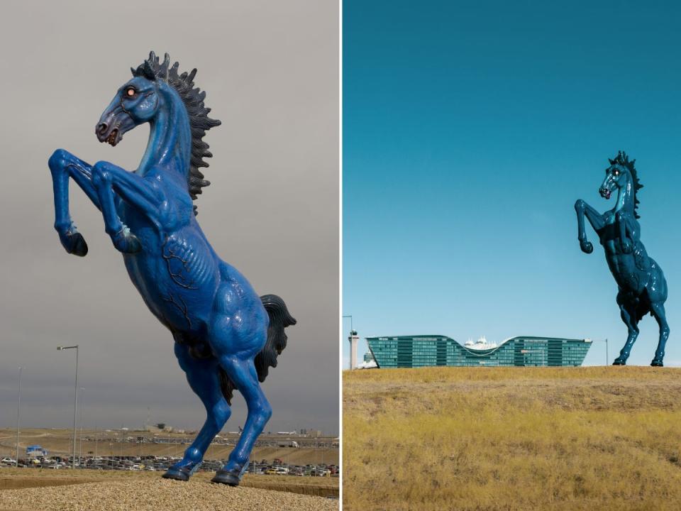 The statue has earned the nickname "Blucifer."