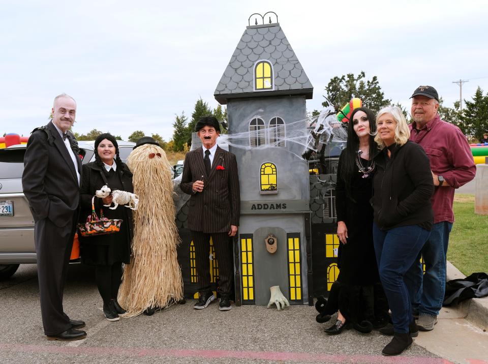 Rick and Paula Slifer, Mike and Tammy Sturdivan, and Kathy and Bill Nelson, all members of the same Sunday School class, portray characters from The Addams Family at the 2021 Fall Festival of Treats at St. Luke's United Methodist Church-Edmond.
(Photo: DOUG HOKE/THE OKLAHOMAN)