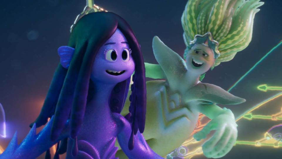 (from left) Ruby Gillman (Lana Condor) and Grandmamah (Jane Fonda) in DreamWorks Animation’s Ruby Gillman Teenage Kraken, directed by Kirk DiMicco.