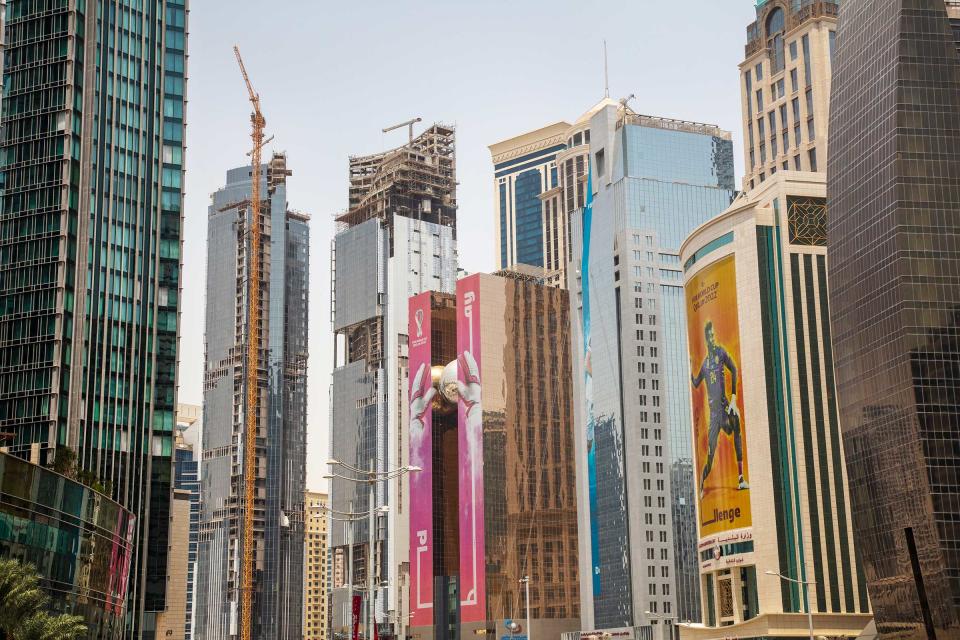 Construction abounds in downtown Doha as Qatar preps for the World Cup.<span class="copyright">Ed Kashi—VII for TIME</span>