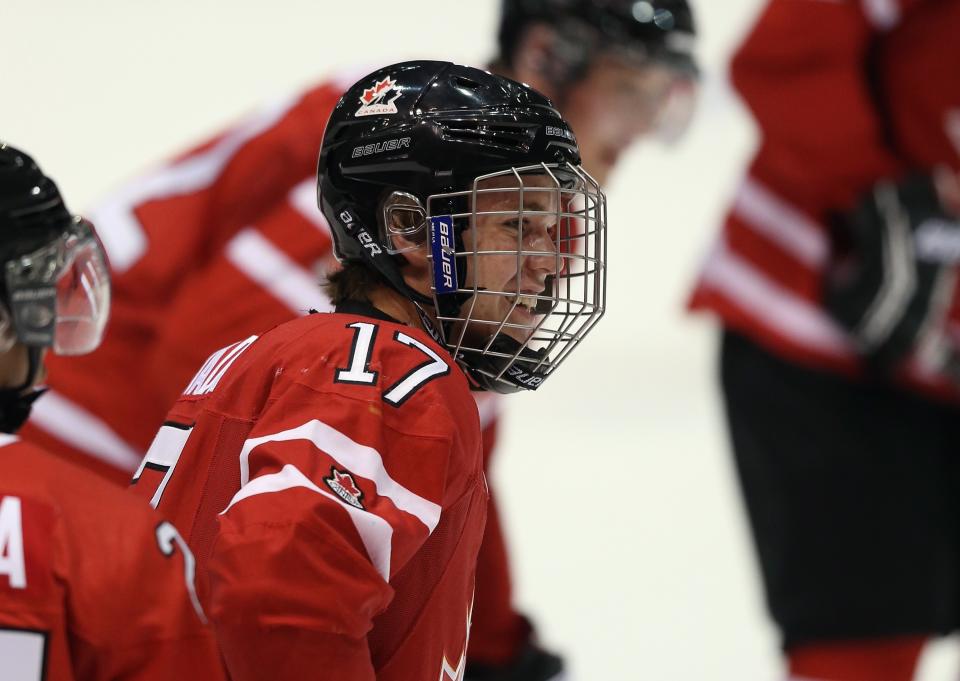 Connor McDavid with Team Canada at the 2014 world junior championship.