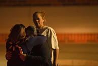 <p>Witnesses comfort each other outside the Thornton Police Station after two men are dead during a shooting inside the Walmart Super Center on Nov. 1, 2017 in Thornton, Colo. (Photo: RJ Sangosti/The Denver Post via Getty Images) </p>