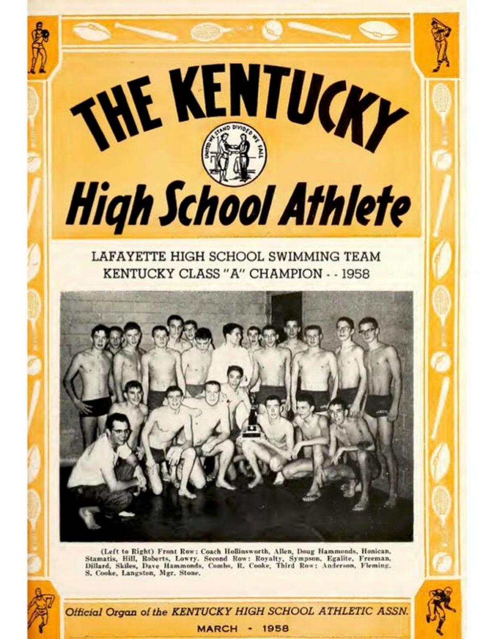The cover of the March 1958 issue of the KHSAA’s publication “The Athlete”