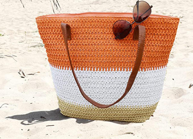 NIBD Handwoven Square Straw Rattan Crossbody Bag