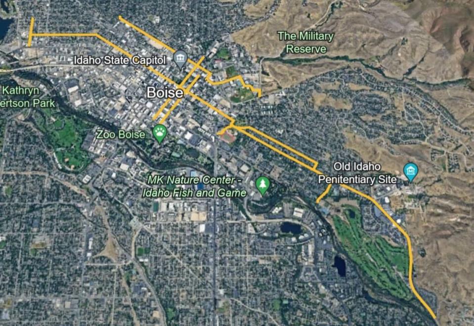Boise may see significant changes to its streets in the coming years as the Ada County Highway District considers improvements for biker, walker safety. The highlighted streets are those that could see changes.
