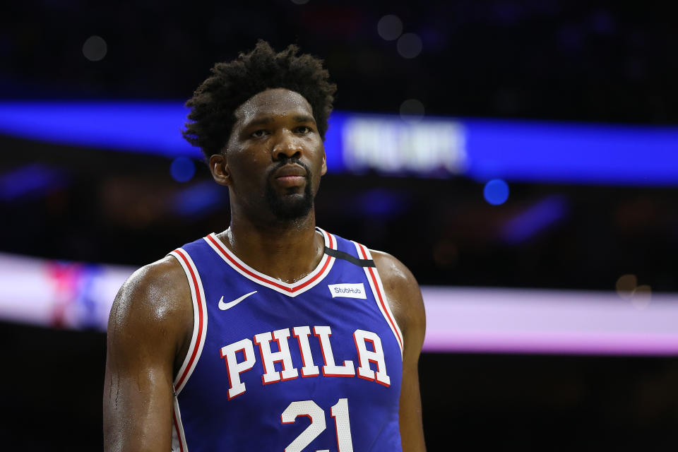 Joel Embiid has stayed healthy after an injury-riddled start to his NBA career. (Photo by Rich Schultz/Getty Images)