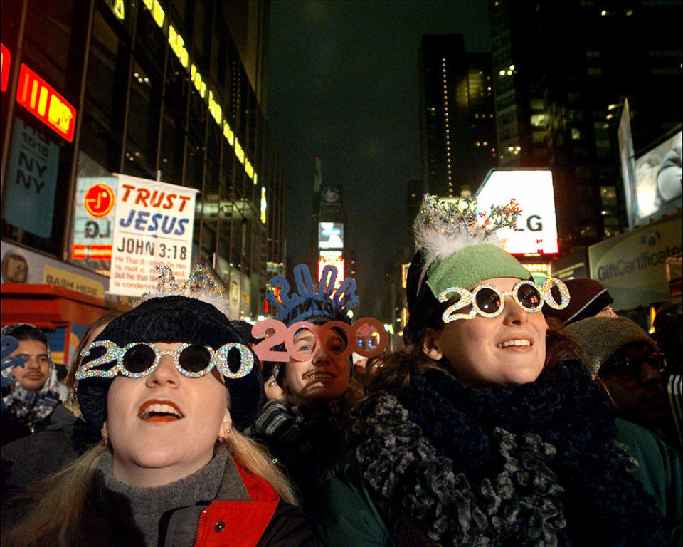 People at a 2000 NYE celebration