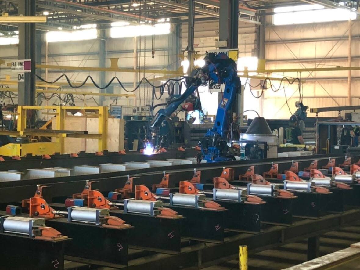 Interior of Southland Trailer Corp.'s manufacturing plant in Lethbridge, Alta. On Tuesday, the company announced it is expanding operations. (Government of Alberta - image credit)