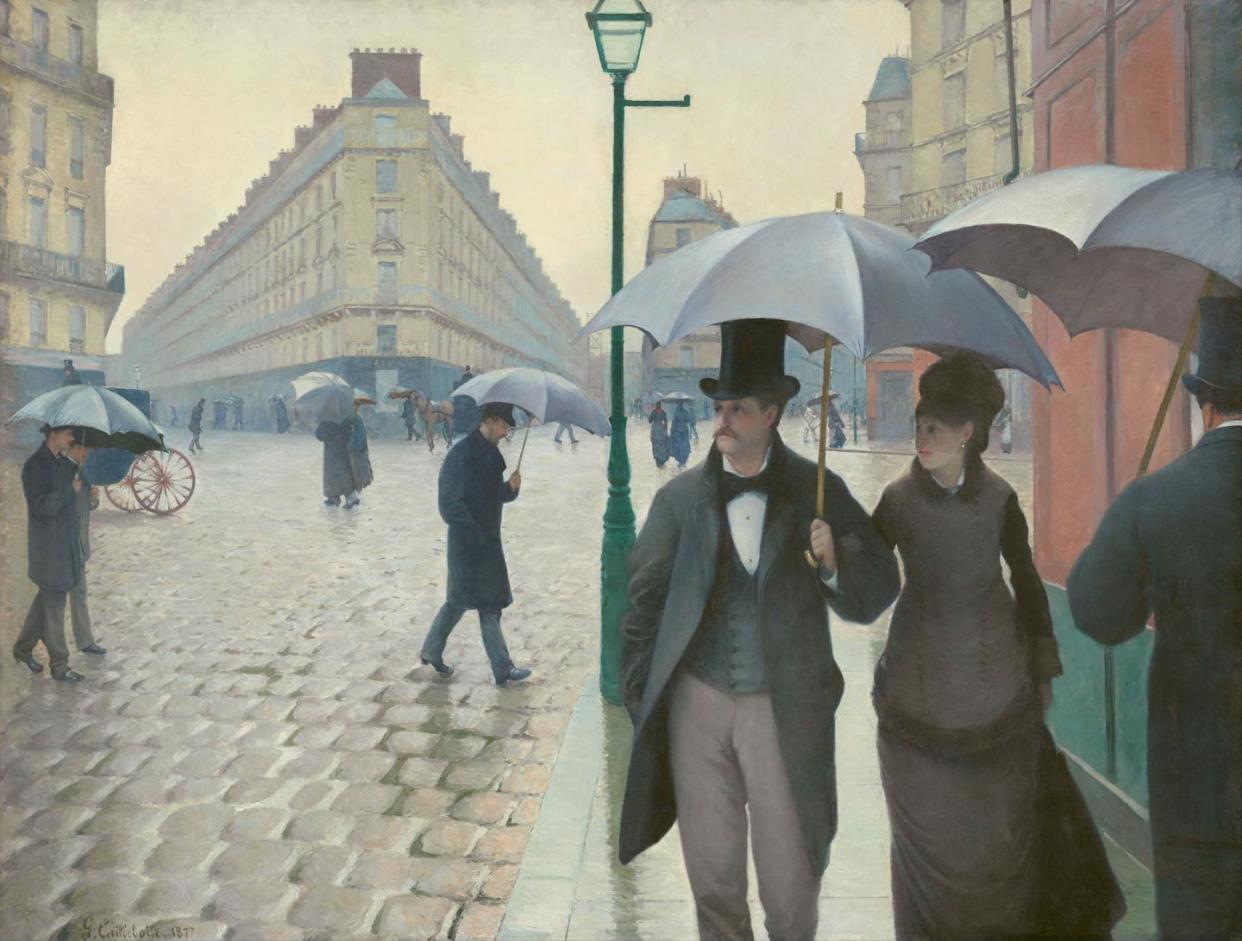 La Plaza de Europa bajo la lluvia, obra del pintor francés Gustave Caillebotte. <a href="https://upload.wikimedia.org/wikipedia/commons/1/17/Gustave_Caillebotte_-_Paris_Street%3B_Rainy_Day_-_Google_Art_Project.jpg" rel="nofollow noopener" target="_blank" data-ylk="slk:Gustave Caillebotte/ Wikimedia Commons;elm:context_link;itc:0;sec:content-canvas" class="link ">Gustave Caillebotte/ Wikimedia Commons</a>