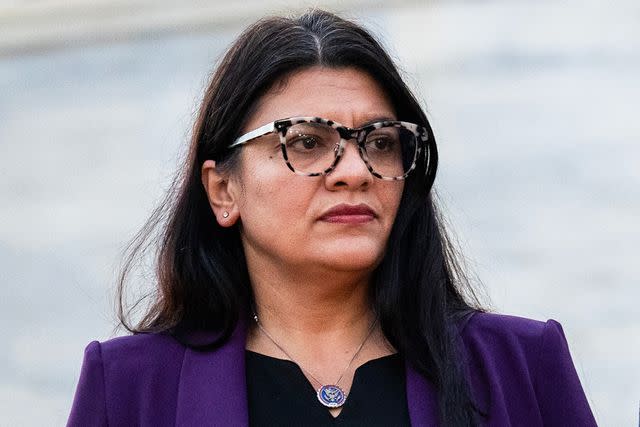 <p>Drew Angerer/Getty</p> Michigan Rep. Rashida Tlaib, who was censured by the House in November