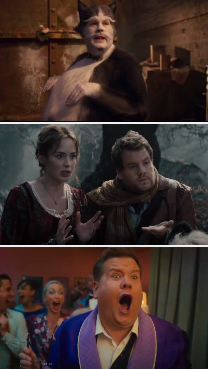 Corden in "Cats," "Into the Woods," and "The Prom"