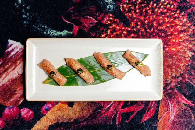 <p>Cedric Angeles</p> Wagyu Nigiri Sushi at Supper Club