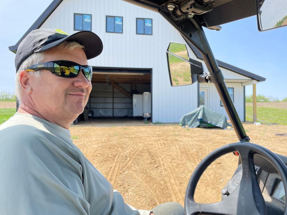 Terry Mack of Belle Lavande shows the barn where they'll sell lavender and lavender-infused products on Monday, May 15, 2023.