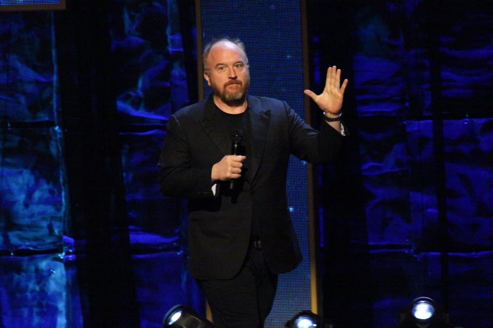 Louis C.K. faced scrutiny for <a href="https://www.huffingtonpost.com/entry/louis-ck-finally-responds-to-longstanding-stories-of-sexual-misconduct_us_5a05c6dfe4b0e37d2f372d70" target="_blank" rel="noopener noreferrer">masturbating in front of female comedians</a>, which he admitted to amid the Me Too movement. (Photo: Corredor for PG / MediaPunch/MediaPunch/IPx)