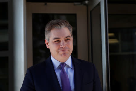 Cable News Network (CNN) Chief White House correspondent Jim Acosta departs after a judge temporarily restored Acosta's White House press credentials following a hearing at U.S. District Court in Washington, U.S., November 16, 2018. REUTERS/Carlos Barria