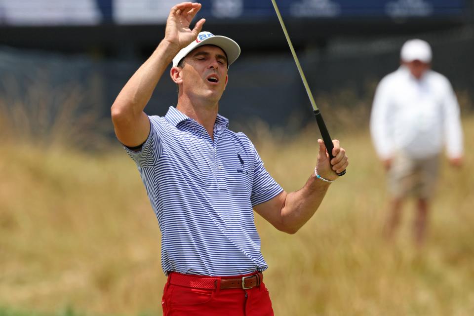 Billy Horschel of Ponte Vedra Beach, playing here in the US Open, helped security personnel at the British Open in removing a protester from the course.