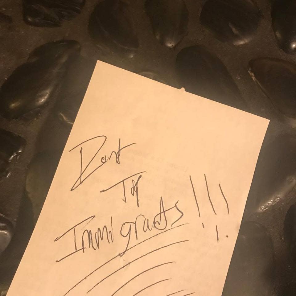 Patrons at Under the Moon restaurant in Bordentown City left an anti-immigrant message left on the back of their check. When the restaurant's owner posted the photo of the message on Facebook, it spurred a massive reaction.