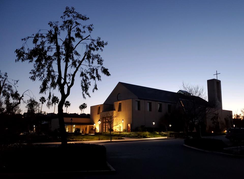 The morning he died, Kobe Bryant visited Our Lady Queen of Angels Church in Newport Beach, California, where he and has family attended mass regularly. (Jeff Eisenberg/Yahoo Sports)