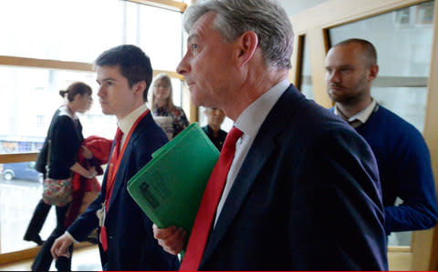 Newly-elected Scottish Labour leader Richard Leonard leaves a meeting of the Scottish Labour parliamentary group - Credit: Corbis News