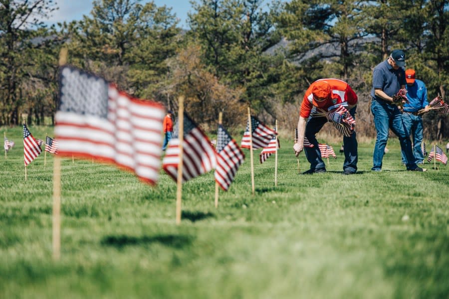 Memorial Day Flags at USAFA cemetery