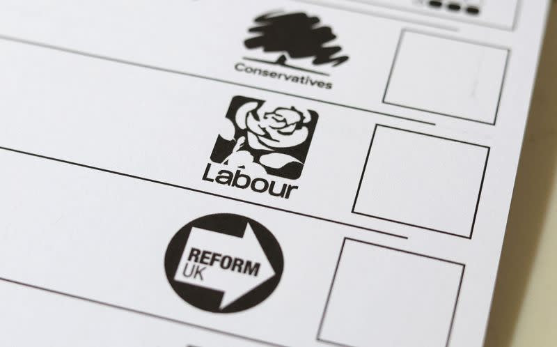 FILE PHOTO: Photo illustration shows detail of ballot paper in postal voting pack for Britain's 2024 parliamentary election